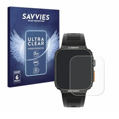 Afbeelding van Savvies Screenprotector voor Bekomiya Smartwatch 1.91&quot; Folie Beschermfolie transparant (6 Stuks)