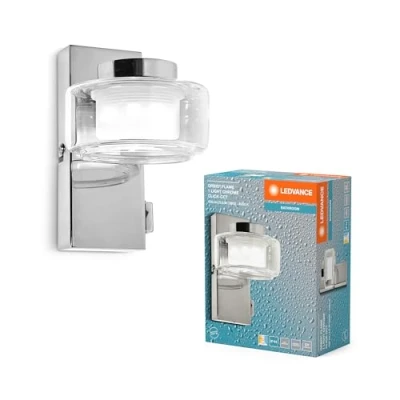 Afbeelding van LEDVANCE ORBIS Flame Wand und Deckenleuchte mit LED, Chrom, 5.5W, 350lm, 3000/4000K, Farbtemperatur via Wandschalter einstellbar (kaltweiß warmweiß), IP44 Schutz vor Fremdkörpern Spritzwasser