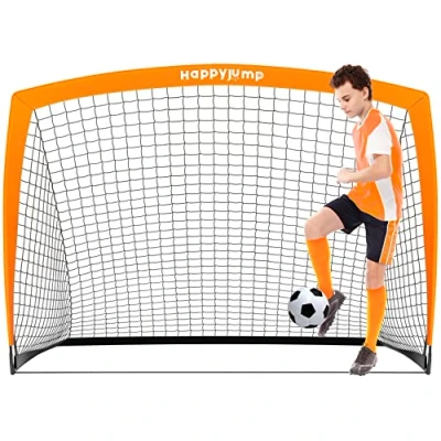 Afbeelding van Happy Jump Voetbaldoel pop up voetbal net paal voor tuin training feestelijk cadeau 5&#039;x3&#039;6&quot; (oranje) 1 Pack