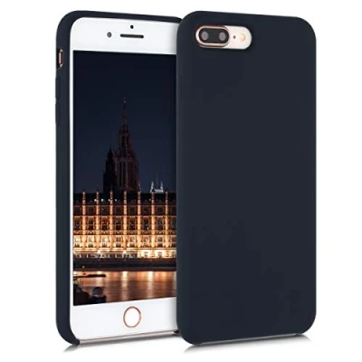 Afbeelding van kwmobile telefoonhoesje geschikt voor Apple iPhone 7 Plus / 8 Hoesje met siliconen coating Smartphone case in bosbesblauw