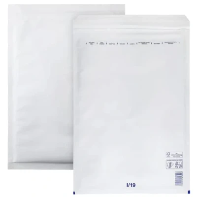Afbeelding van Netuno 10 stuks luchtkussen, verzendtassen, wit I/19 (320 x 455 mm), luchtkussenenvelop, gevoerde envelop, gerecycled, scheurvast, verzendtas met luchtfolie