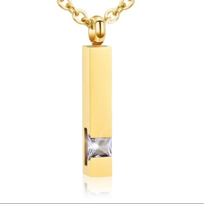 Afbeelding van Luxe Ashanger Met Ketting Assieraad Goud Wite Steen As Gedenksieraad Urn Incl. vuller