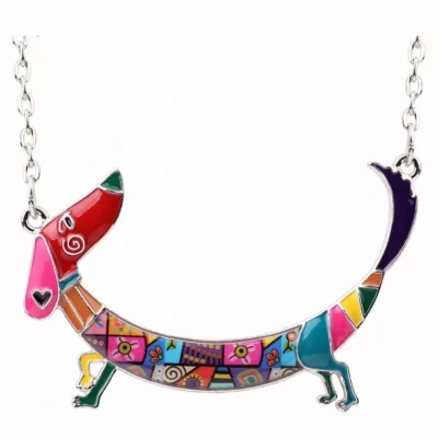 Afbeelding van Ketting Teckel Rood Emaille Charme Bijoux