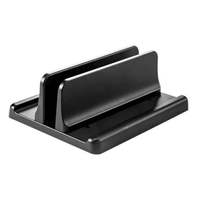 Afbeelding van GERUI verticale laptopstandaard, ruimtebesparende 3 in 1 standaard, aluminium verstelbare notebookstandaard, met thermische basis, klem