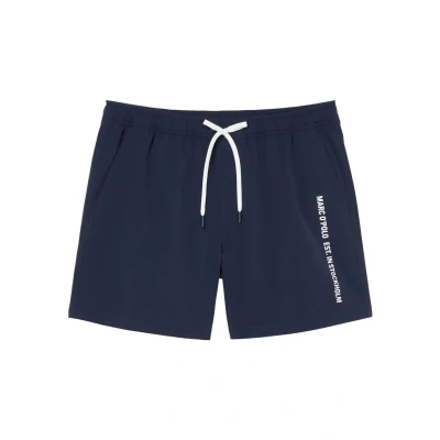 Afbeelding van Marc O&#039;Polo Zwemshorts &#039;Olmen Essentials&#039; nachtblauw / wit