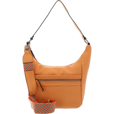 Afbeelding van FREDsBRUDER Leren Schoudertas Hendassa Midi Hobo Bag Papaya Abrikoos