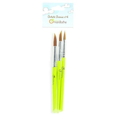Afbeelding van Avenue Mandarine 52531O Set (met 3 penselen synthetisch rond, gesorteerd, ideaal voor uw kunstprojecten en knutselwerk) pack