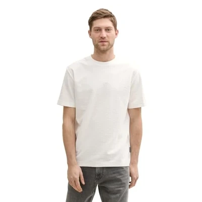 Afbeelding van TOM Tailor Tshirt basic, Heren, Maat: Medium, Off white