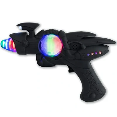 Afbeelding van Light Up LED Space Gun Knipperend Speelgoed Zwart