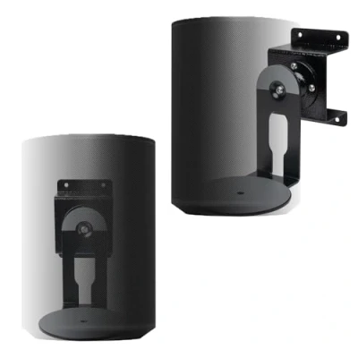 Afbeelding van shinar Metalen muurbeugel, set van 2 stuks, compatibel met Sonos Era 100, draaibaar tot 360 graden, kantelbaar 70 /+70 rotatie zonder stelschroeven, kabelmanagement, max. 12 kg, zwart
