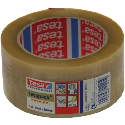 Afbeelding van tesa PVC 04124 00342 00 Pakband tesapack 4124 Transparant (l x b) 66 m 50 mm 1 stuk(s)