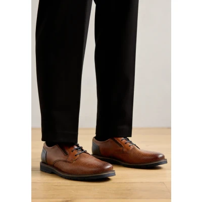 Afbeelding van bugatti Casimiro Veterschoenen, Heren, Maat: 41, Cognac Schaapsleer
