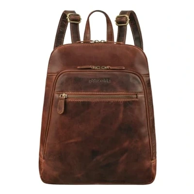 Afbeelding van STILORD &#039;Giselle&#039; Leren Laptop Rugzak 13.3 14 Inch Notebook Dames Groot Zakelijke Heren Backpack Daypack Vintage Reisrugzak, Kleur:prestige bruin