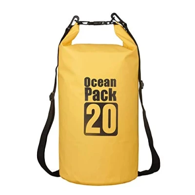 Afbeelding van 2 l/5 l/10 l/15 l/20 l/30 l 500D Heavy Duty PVC waterdichte tas Dry Bag voor kajak, boot, kano, vissen, camping, zwembad, rafting, snowboard (geel, 5 l)