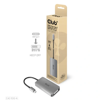 Afbeelding van CLUB3D CAC 1510 A video kabel adapter USB Type C DVI