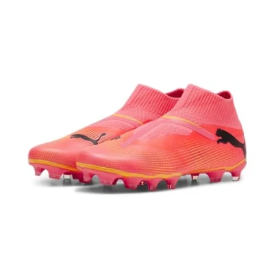 Afbeelding van Puma Future 7 Match Laceless FG/AG Voetbalschoenen met kunststof noppen, Heren, Maat: 42.5, Sunset glow/black/sun stream Textiel/ synthetisch