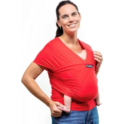 Afbeelding van Cuddlebug Babydraagdoeken met gratis verzending baby carrier ring sling babydraagdoek pasgeborenen elastische draagdoek One Size Fit&#039;s all geel (Red)