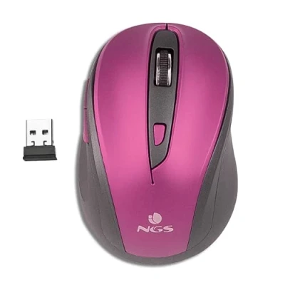 Afbeelding van NGS EVO MUTE PURPLE 2.4GHz draadloze, optische muis, USB muis voor desktop of laptop met 5 geluidloze knoppen en scrollwiel, 800/1600dpi, paars
