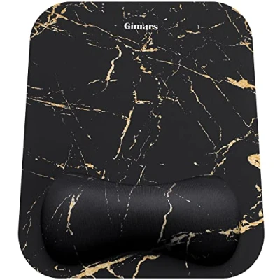 Afbeelding van Gimars Muismat met Gelkussen, Grote Mouse Pad Ergonomische Polssteun, Gel Mousepad Comfortabele Handsteun en Antislip Basis voor Computer Kantoor PC Gaming, Marmer