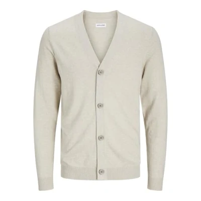 Afbeelding van JACK &amp; JONES ESSENTIALS gemêleerd fijngebreid vest JJEEMIL oatmeal