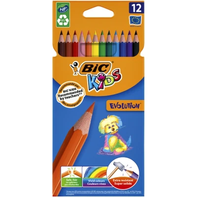 Afbeelding van Kleurpotloden BicKids Evolution assorti etui à 12 stuks