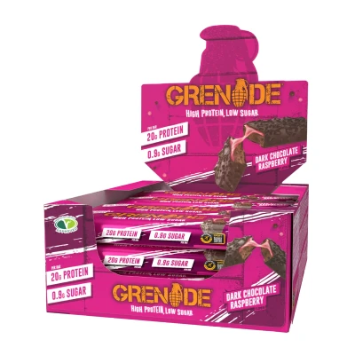 Afbeelding van Grenade Protein Bars 12repen Dark Choco Raspberry
