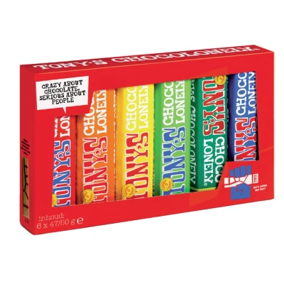 Afbeelding van Chocolade Tony&#039;s Chocolonely Proeverijtje 6 repen à 47/50gr