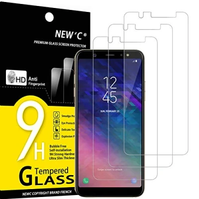 Afbeelding van NEW&#039;C 3 Stuks, Screen Protector voor Samsung Galaxy A6 Plus (2018), Gehard Glass Schermbeschermer Film 0.33 mm ultra transparant, resistent