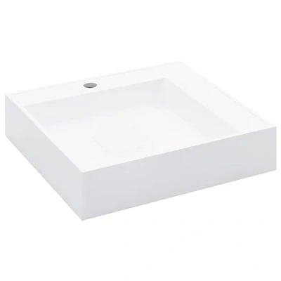 Afbeelding van vidaXL Wastafel 50x50x12,3 cm mineraal gegoten/marmer gegoten wit