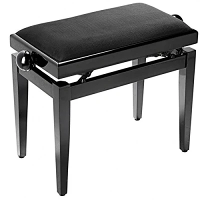 Afbeelding van Stagg PB39 BKP VBK Pianobank, zwart hoogglans, fluwelen zitting (hoogglans)