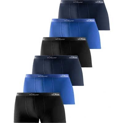 Afbeelding van s.Oliver Retro 6ER PACK Basic Onderbroeken Blau dunkelblau schwarz, Heren, Maat: Medium, schwarz