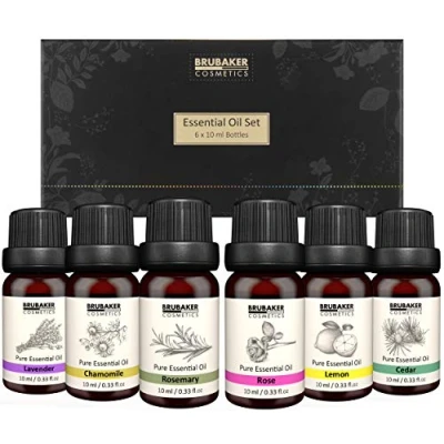 Afbeelding van BRUBAKER Cosmetics Set van 6 Essentiële Oliën X 10 ML Natuurlijke Lavendel Rozemarijn Kamille Citroenceder Geurolie Voor Diffuser Bevochtiger Massage Aromatherapie Lichaamsverzorging