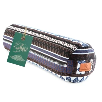 Afbeelding van #DoYourYoga Tarik Cilinder yogabolster met bio spelt (KBA), wasbare overtrek van 100% katoen, 68 cm x 22 cm, yogakussen meditatie /zit /zafukussen voor Yin Yoga