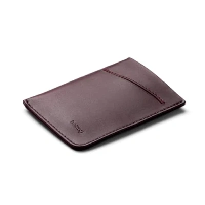 Afbeelding van Bellroy Card Sleeve (hoogwaardig lederen pasjeshouder of minimalistische portemonnee, geschikt voor 2 8 pasjes visitekaartjes, opbergruimte gevouwen bankbiljetten) DeepPlum