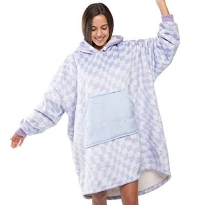 Afbeelding van Flamingueo Hoodie Deken Oversized Dekenhoodie, Met Capuchon en Mouwen, Giant Hoodie, Fleece Capuchon, Sofa Deken, One Size