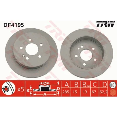 Afbeelding van Trw Remschijf DF4195