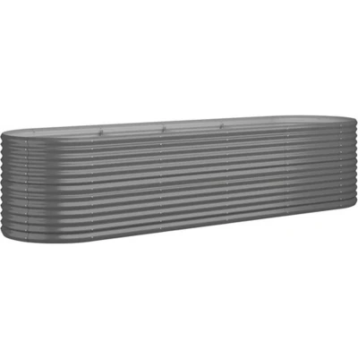 Afbeelding van Plantenbak 296x80x68 cm gepoedercoat staal grijs