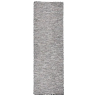 Afbeelding van vidaXL Buitenkleed platgeweven 80x250 cm bruin en blauw