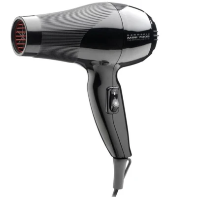 Afbeelding van GAMMAPIU&#039; Professionele haardroger Mini 7005 zwart, haarföhn voor reizen, dubbele snelheid en temperatuur, schenktuit diffuser inclusief, toermalijn gecoate grill, W 900 1100