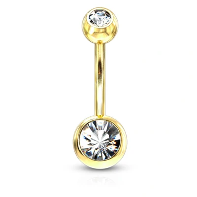 Afbeelding van Piercing steentje wit gold plated