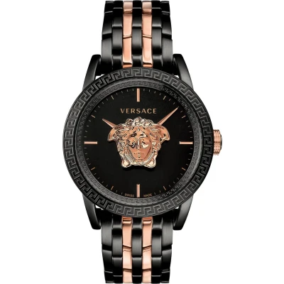 Afbeelding van Versace Watches Horloge Black/rose goldcoloured, Heren, Maat: One Size, gold coloured