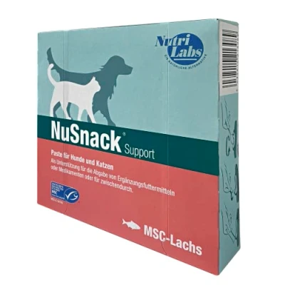 Afbeelding van NutriLabs NuSnack® honden &amp; katten Snacks 25 zakjes à 10 g afgiftehulp snack voor en lekkernijen met zalmsmaak medicijnen enz.