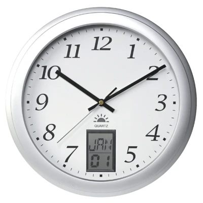 Afbeelding van Wandklok Unilux Instinct diameter30,5cm zilvergrijs/wit