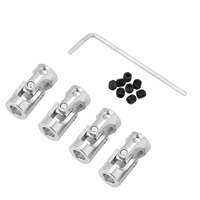 Afbeelding van 4 stks Asgewricht Koppeling connector, Universele Vernikkelde Ijzeren Motor DIY Stuurlengte 23mm OD 11mm Joint:(5x5mm)