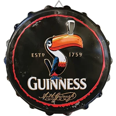 Afbeelding van Guinness Bottle Cap Metalen Bord Toucan Design (28cm x 28cm)