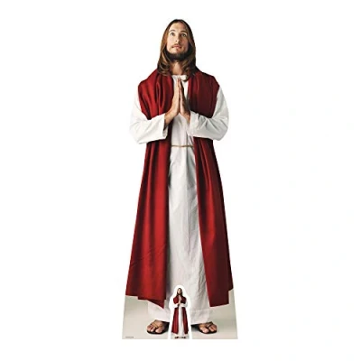 Afbeelding van Jezus Christus Lifesize Cardboardcut Out met gratis Mini uitgesneden karton, meerkleurig, 187 x 67 cm