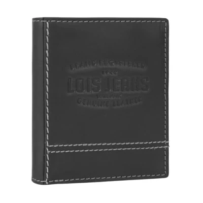 Afbeelding van Lois Portemonnee Leer Heren Functioneel en Duurzaam Wallet For Men, Mens met Tijdloze, Bestendige Leer. RFID Portemonnee. 202211, Zwart
