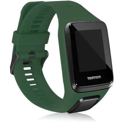 Afbeelding van kwmobile horlogebandje geschikt voor TomTom Adventurer/Runner 3/Spark 3/Golfer 2 polsband Smartwatch bandje van TPU Activity tracker horloge band in donkergroen