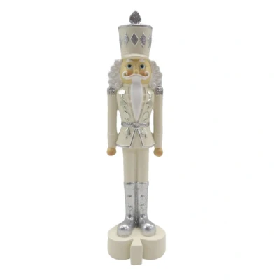 Afbeelding van Clayre &amp; Eef Beeld Notenkraker 17 cm Beige Zilverkleurig Polyresin Kerstdecoratie