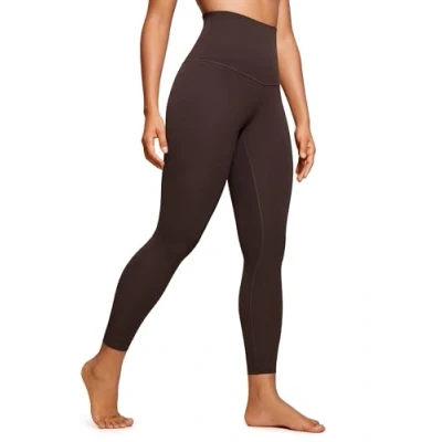 Afbeelding van CRZ Yoga Super High Waisted Butterluxe Workout Leggings 25 Inch Over Belly Buttery Soft Full Length Broek voor Dames Hot Fudge Bruin S